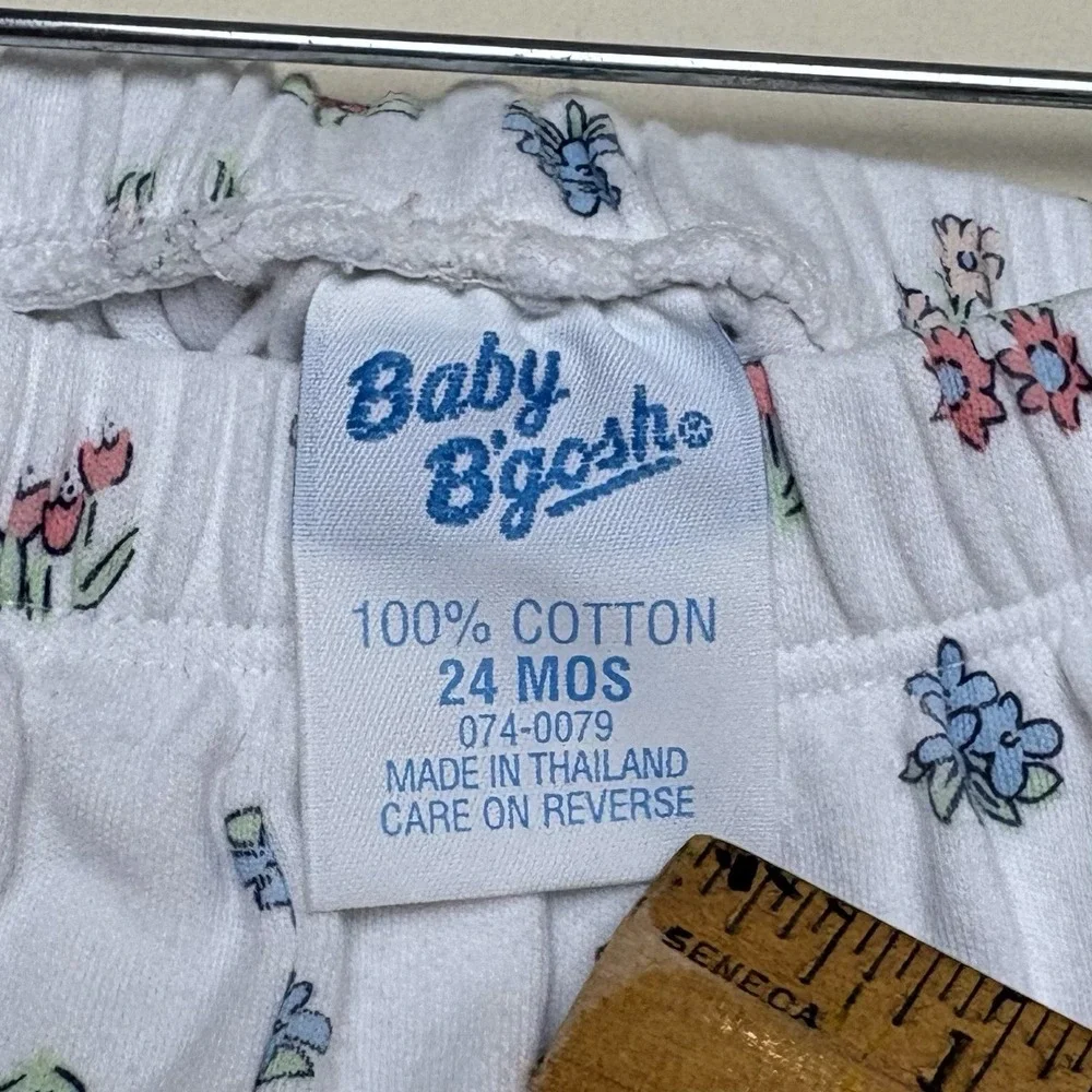 Vintage Oshkosh Baby B'gosh Floral diaper Cover Bloomers Size 24 Mos Lace Trim